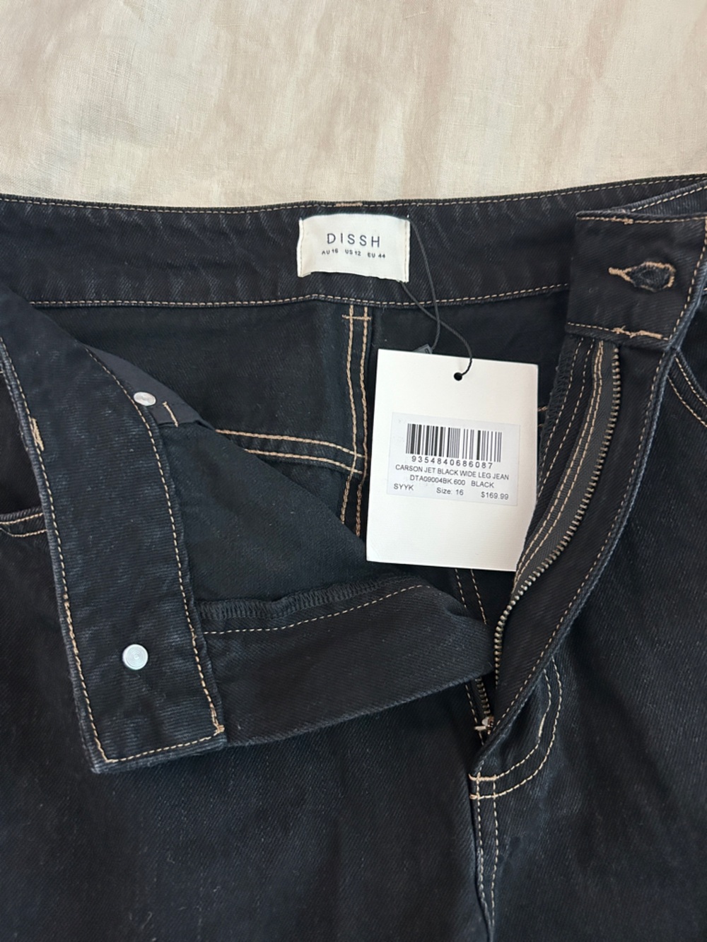 DISSH Carson Jet Black Wide Leg Jean - Picture 5 of 7